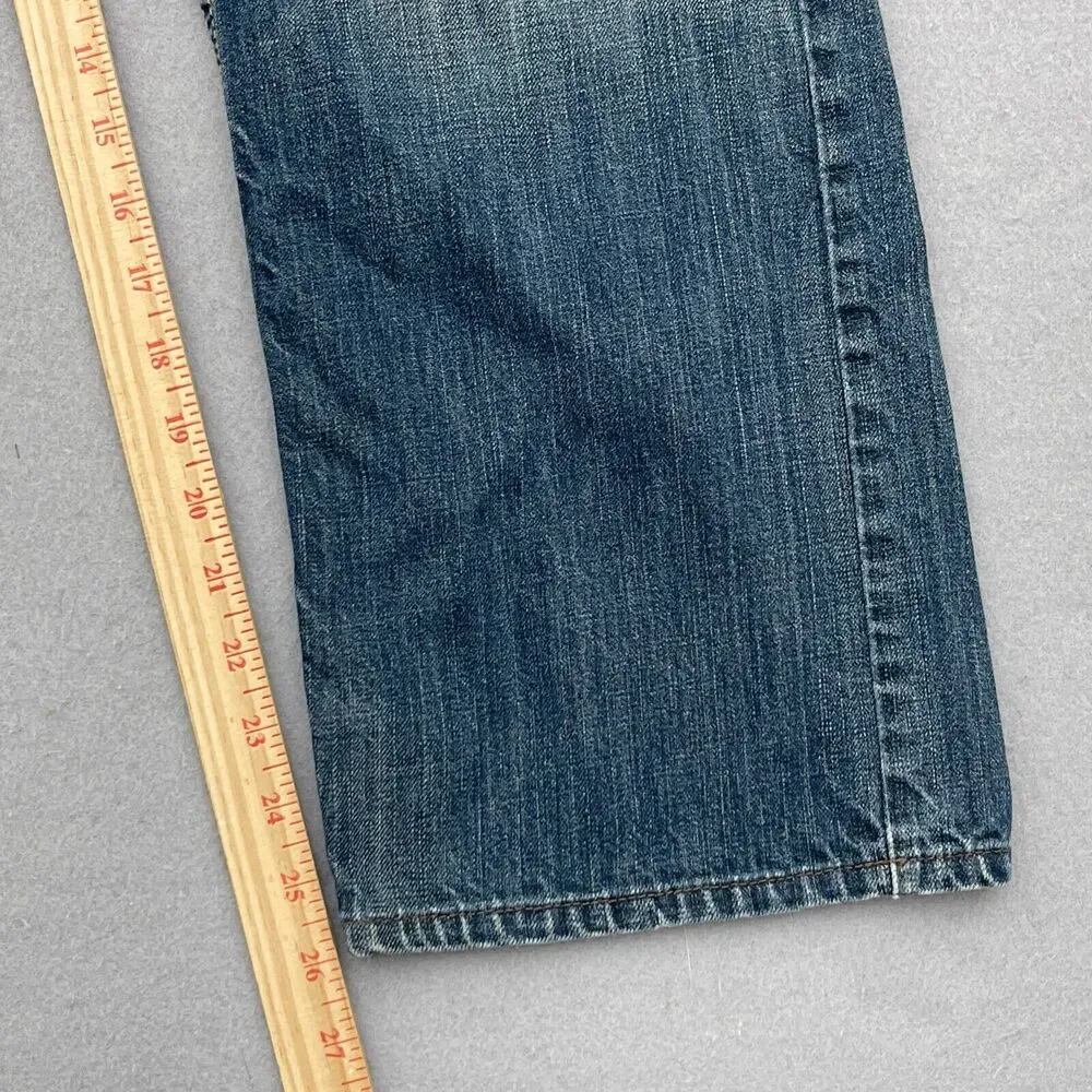 Vintage Levi's 505 Jeans Men 34x30 Straight Fit‎ Blue Whiskered Faded Denim